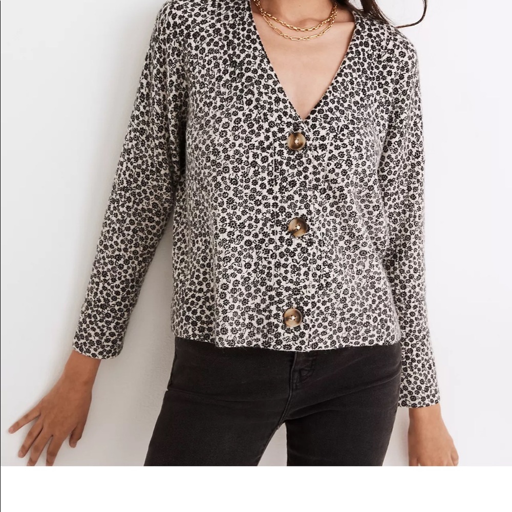 Madewell Fuzzy Vintage Ditsy Cameron Cardigan - Size S